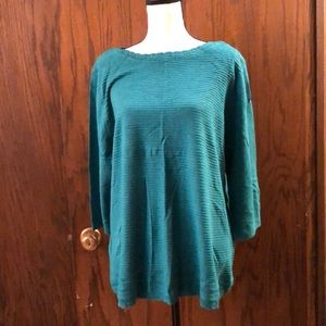 Blue/green 3/4 Cj Banks thin sweater.